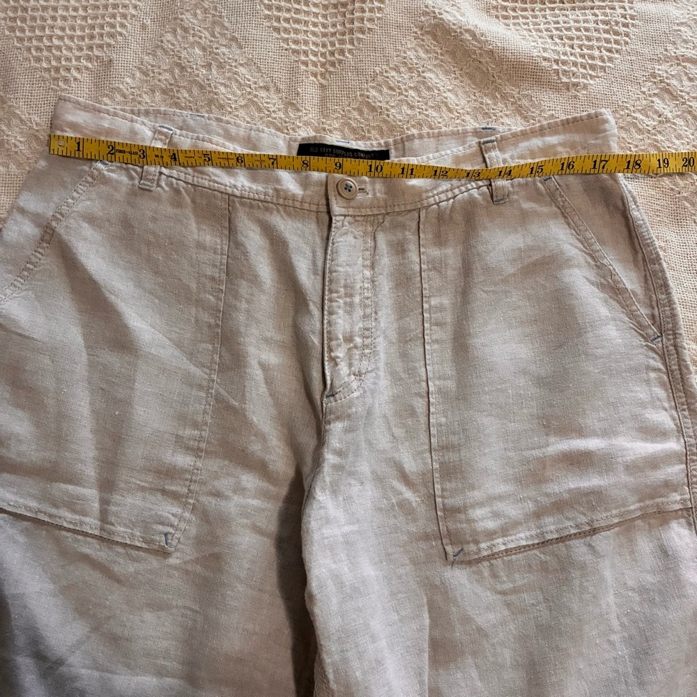 Old Navy Men's 100% Linen Shorts Natural Ivory Beige Sz 36 - Picture 4 of 12